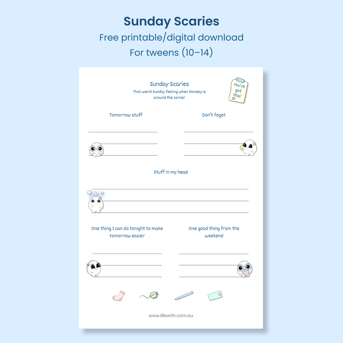 Sunday Scaries Free printable download