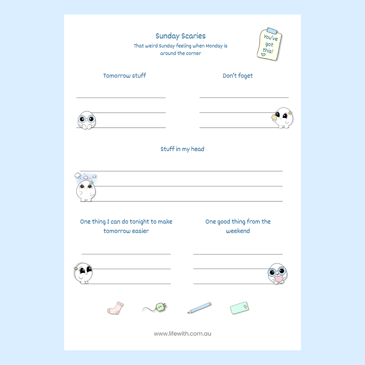Sunday Scaries Free printable download