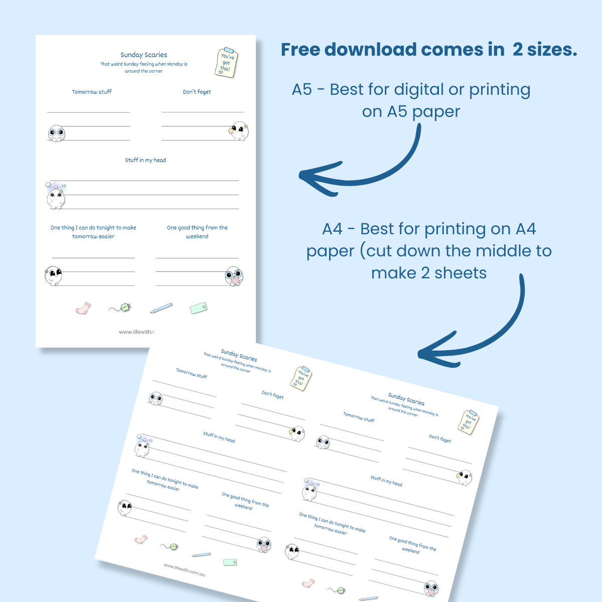 Sunday Scaries Free printable download